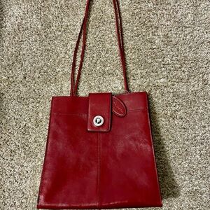 Wilsons Leather Red Leather Shoulder Bag